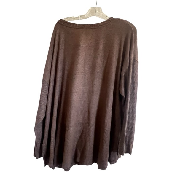 Westbound Plus Size 2XL Sweater top. Super soft Mocha Brown. Ribbed bottom Crew - Picture 12 of 12